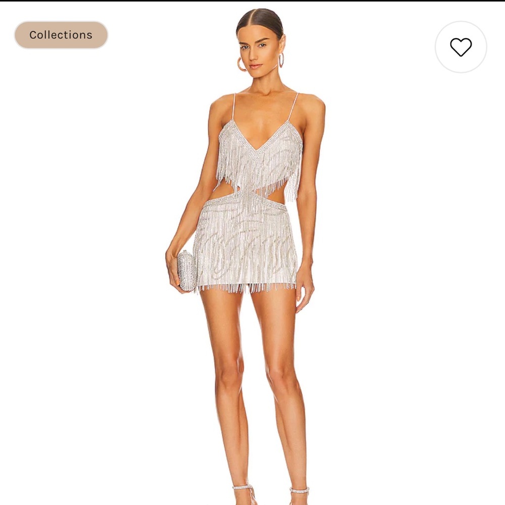 retrofete Hestia Dress in Silver & White